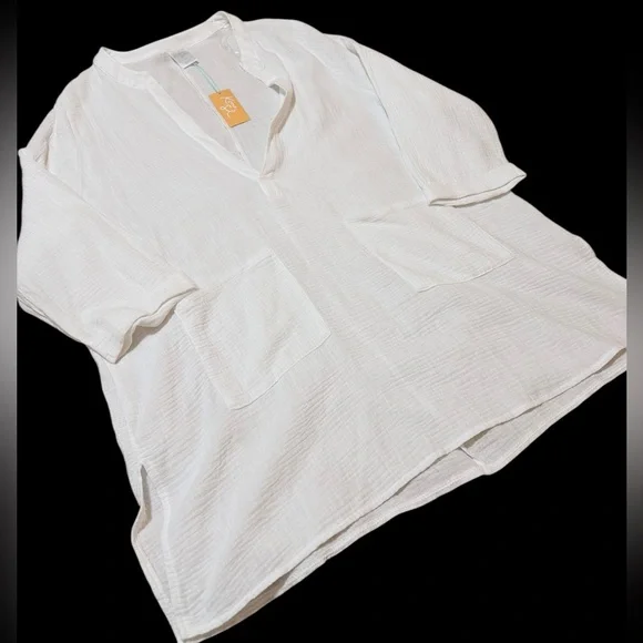 💙🌼NWT KONA SOL COVER UP. FRONT POCKETS 100% COTTON. - Picture 7 of 11